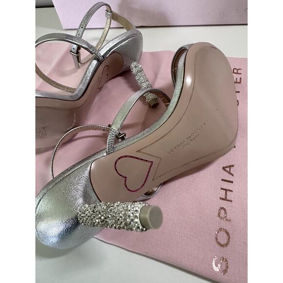 $650 Sophia Webster Women's Rosalind Crystal High Heel Sandals Silver Sz 6 NEW - Picture 4 of 9